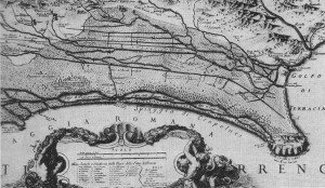 Cartografia delle paludi pontine del 1693 ad opera di Giacomo Filippo Ameti