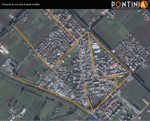 Progetto di una rete di piste ciclabili nel centro cittadino di Pontinia